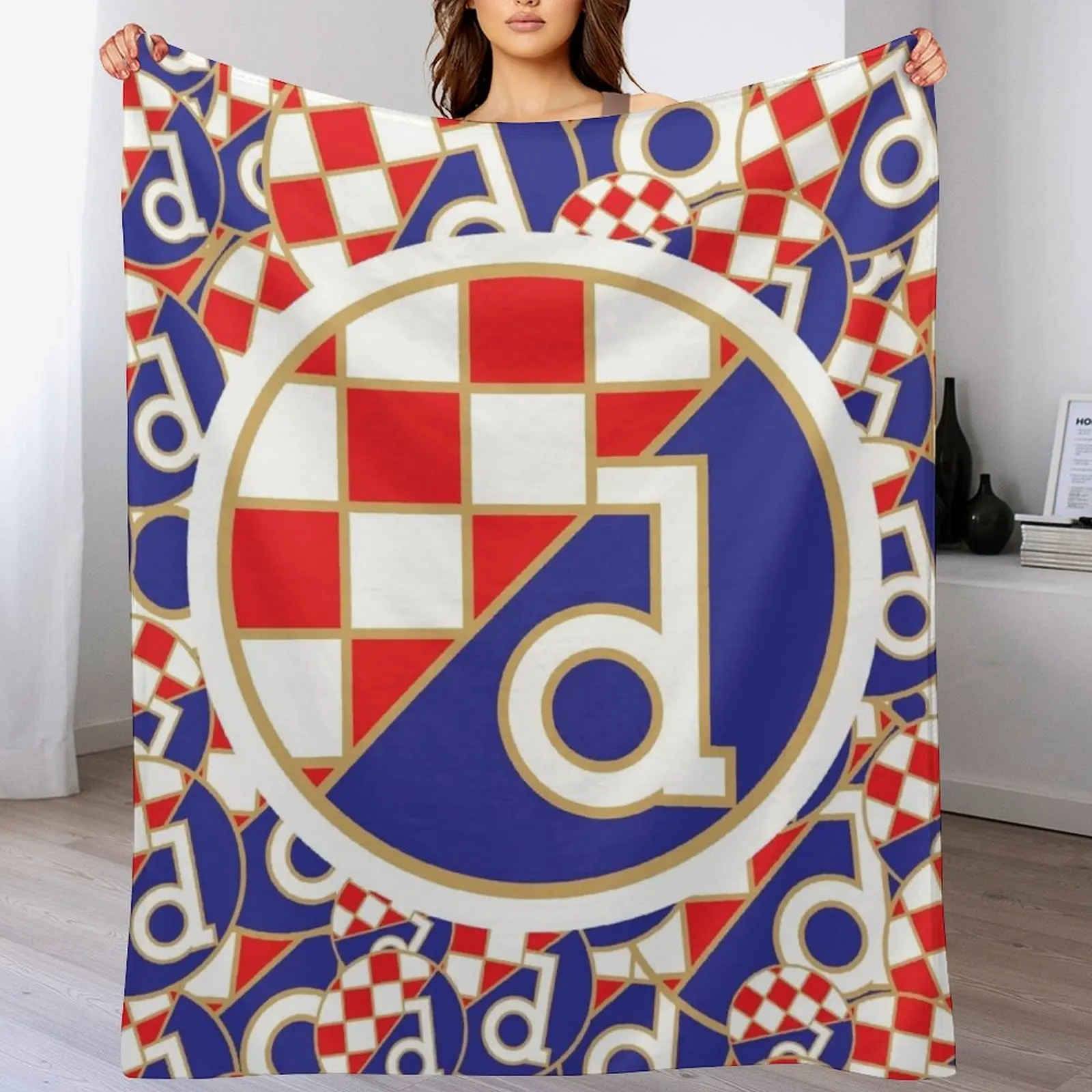 3D Printing Zagreb - ディナモ・ザグレブ クロアチアサッカー マスキミル・フヴァツカ製 スローブランケット コンパクトで暖かいブランケット 車でのロードトリップに最適
