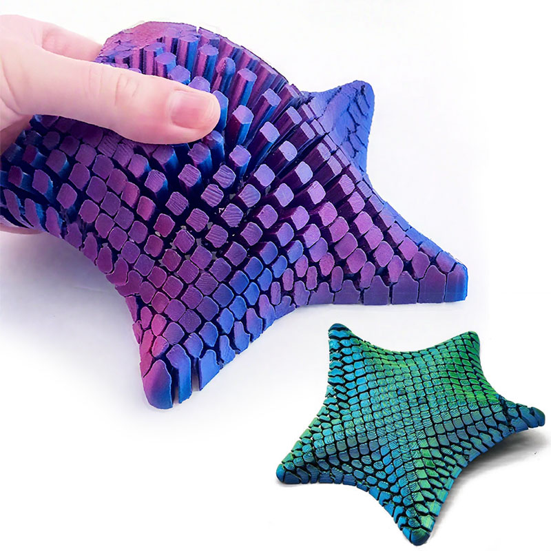 3D Printing Egg - 11CMストレス解消おもちゃ 柔軟なデスクトップデコレーション 3Dプリント関節可動式ヒトデ 減圧ギフト 自由に変形するおもちゃ