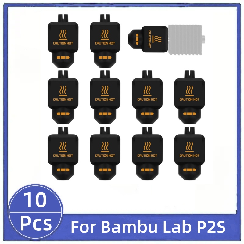3D Printing Bambu - 10 個ブラックシリコンソックス Bambu Lab P2S 3D