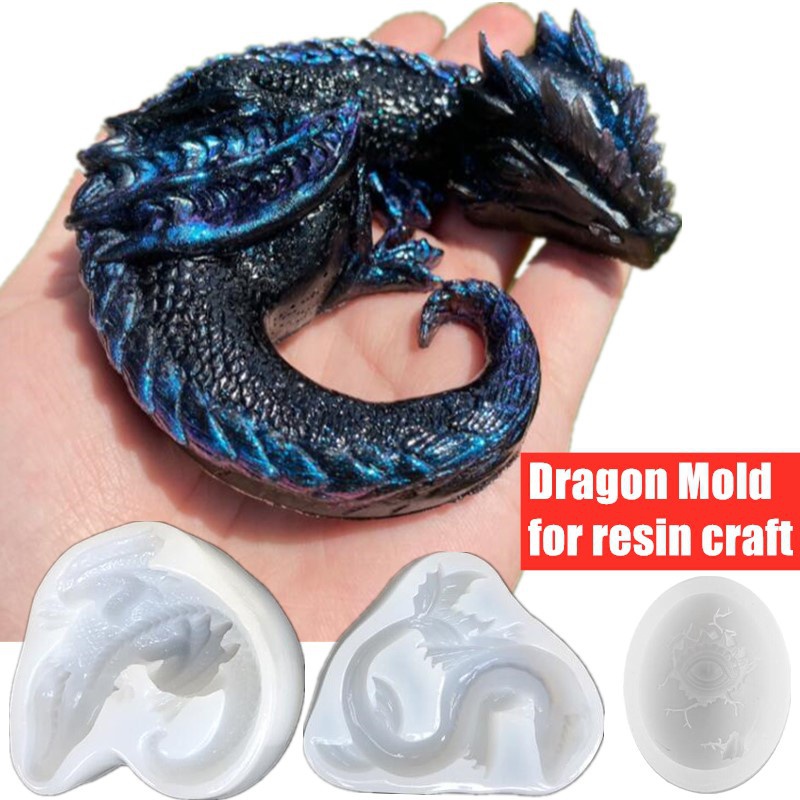 3D Printing Egg - 3 スタイルミラー眠いドラゴン恐竜シードラゴンの卵シリコーン金型樹脂工芸 DIY エポキシ樹脂金型シリコーン装飾