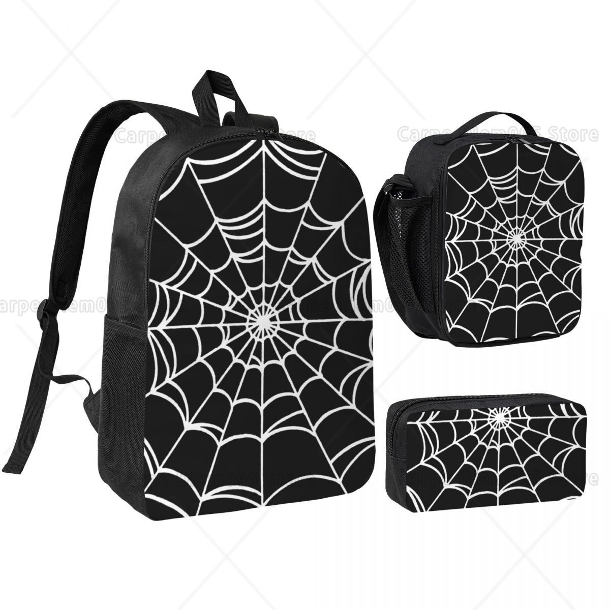 3D Printing Web - ブラック ウェブ スパイダー プリント バックパック セット