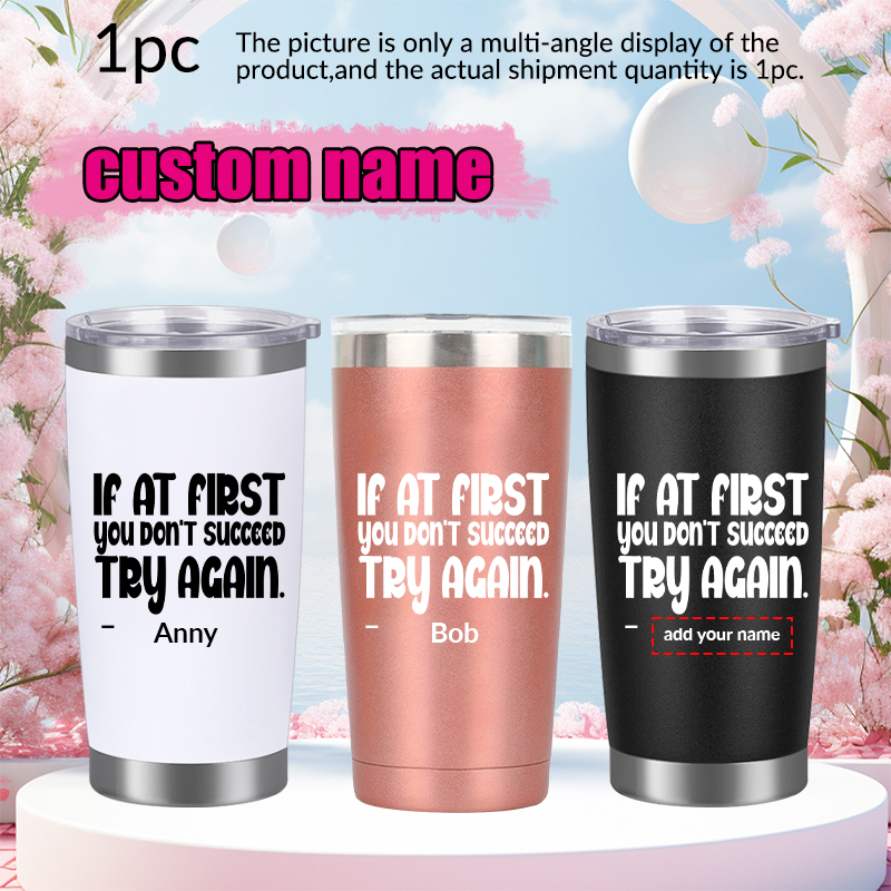 3D Printing Quote - ふた付きのパーソナライズされた名前の車のカップ,ストロー付きのステンレス鋼のウォーターカップ,屋外ハイキング用のドリンクカップ,3D印刷,20オンス,1個