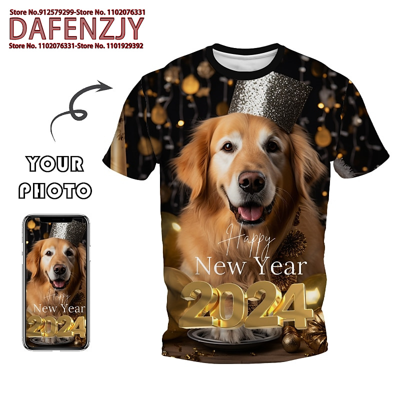 3D Printing Services - 男性と女性のための3DプリントTシャツ,楽しいペット写真,ヒップホップファッション,半袖,原宿トップス,カスタム,y2k,子供,女の子