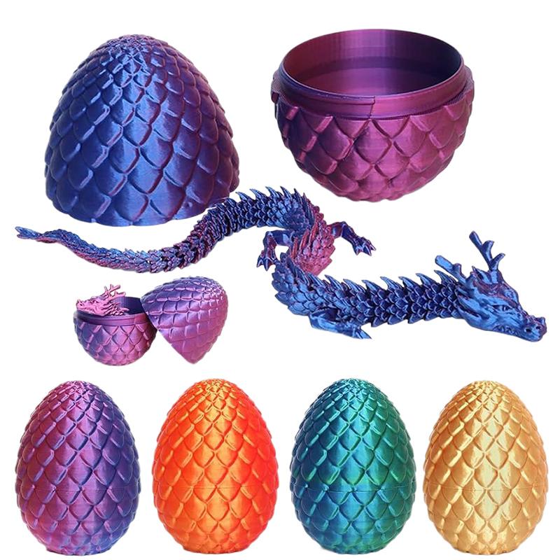 3D Printing Egg - (BF06)3Dプリント製30cmドラゴンの卵、可動式ドラゴンモデル付き、家の装飾品、部屋の飾り、彫刻フィギュア、デスクトップオーナメント