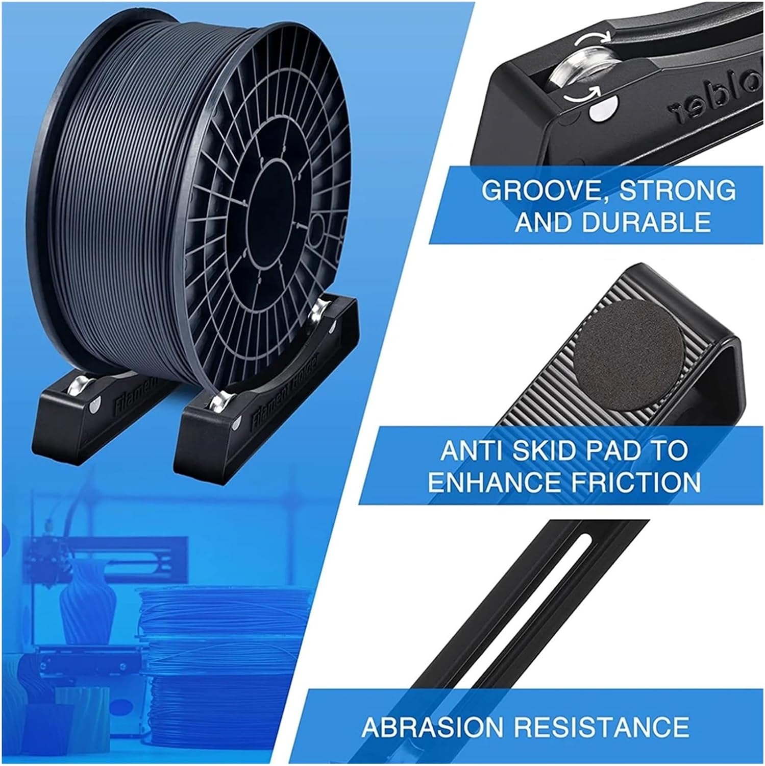 Abs Filament Spool - 1KG フィラメントスプールホルダーベアリングデザイン消耗品棚、金属ベアリングデザイン 3D プリンターフィラメント PLA/PETG/ABS サポート用