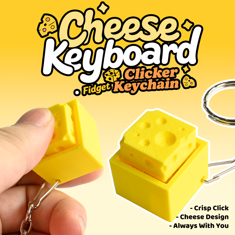 3D プリントチーズキーフィジェットクリッカーキーホルダーミ - 3D Printing Fidget Toys のレビューと価格