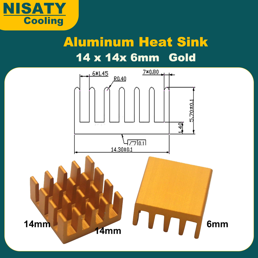 NISATY アルミ製ヒートシンク 14x14x6mm 20 - 3D Printing Aluminium のレビューと価格