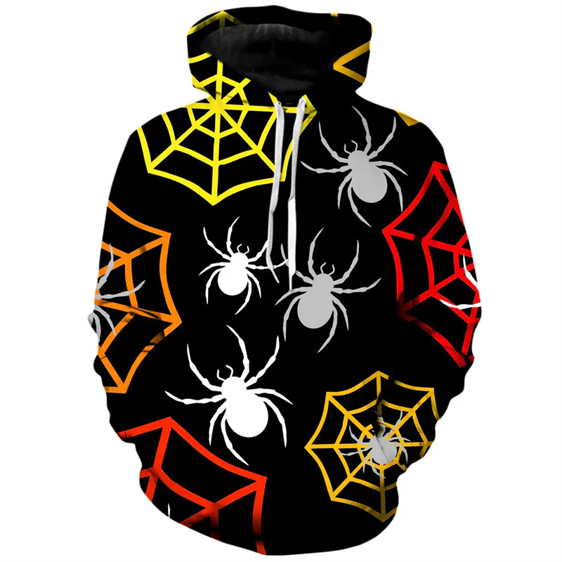 男性用フード付きスウェットシャツ,3Dプリントハロウィンスパ - 3D Printing Web のレビューと価格