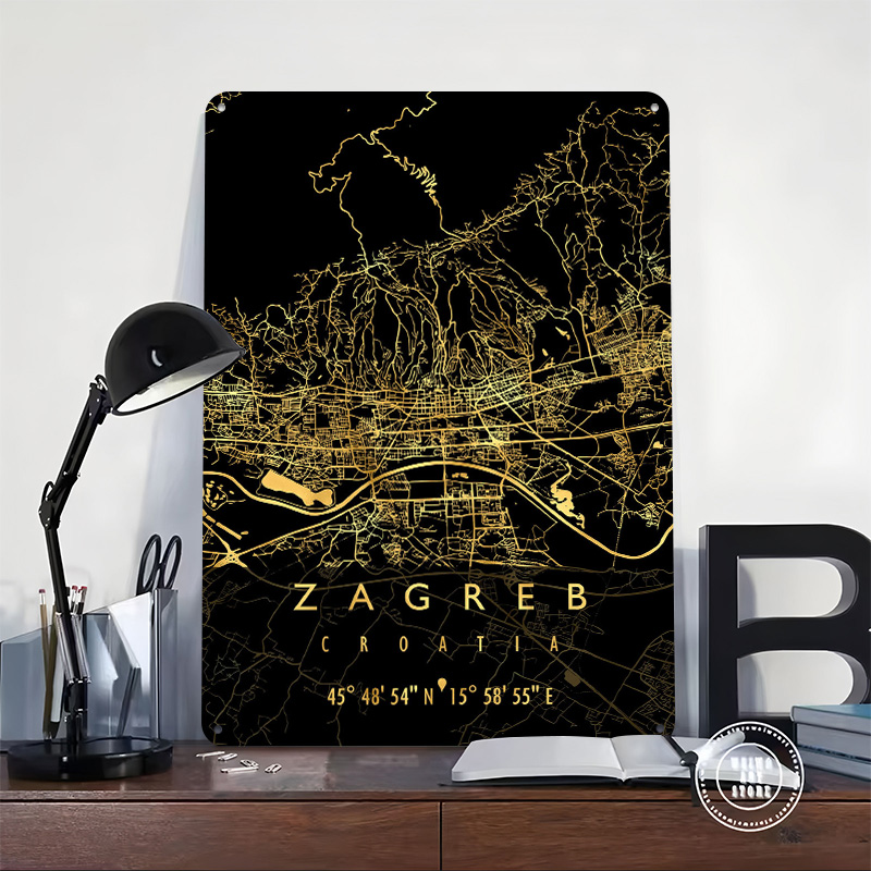 ザグレブ地図クロアチア3Dテクスチャプリントポスターカスタム - 3D Printing Zagreb のレビューと価格