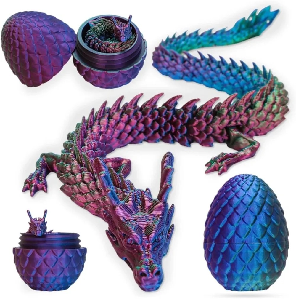 3Dミニチャイニーズドラゴンサプライズエッグ可動関節付き卓上 - 3D Printing Egg のレビューと価格