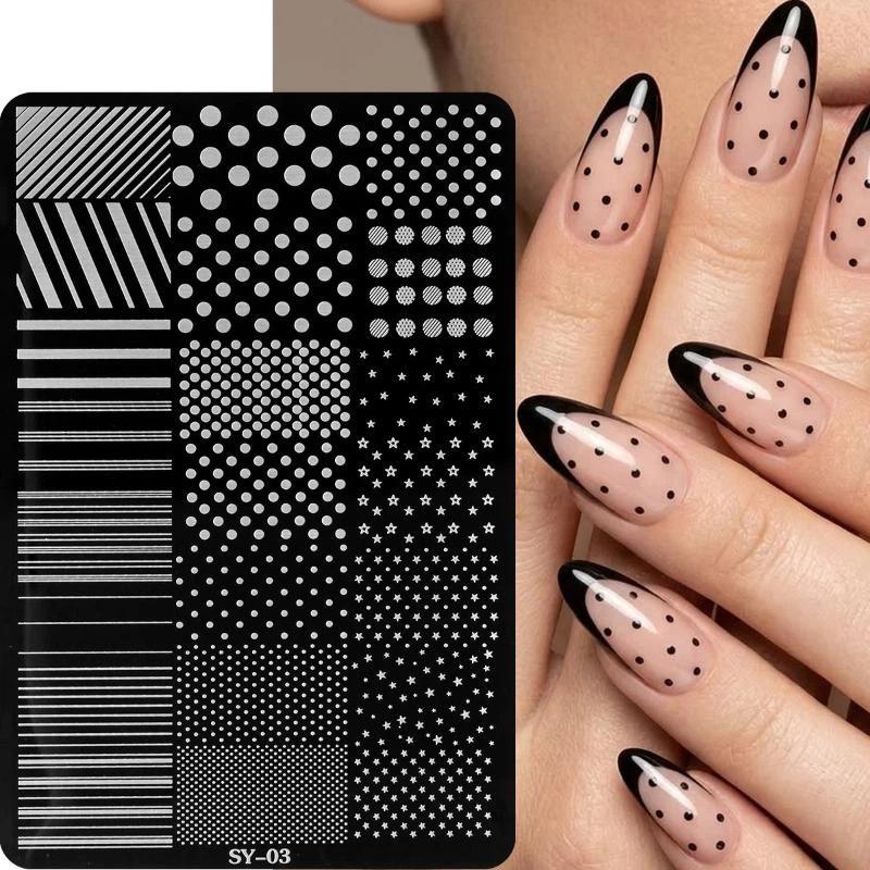3D かわいいドットストリップラインネイルアートスタンピング - 3D Printing Templates Free のレビューと価格
