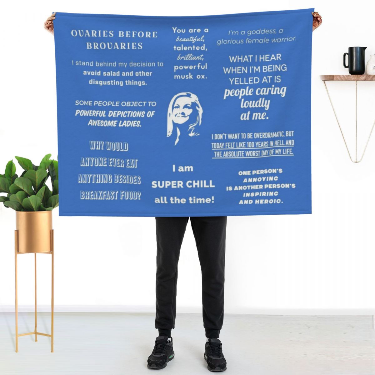 Leslie Knope - 引用句入りスローブランケット  - 3D Printing Quote のレビューと価格