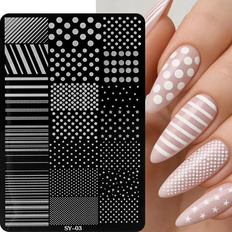 3D かわいいドットストリップラインネイルアートスタンピング - 3D Printing Templates Free のレビューと価格