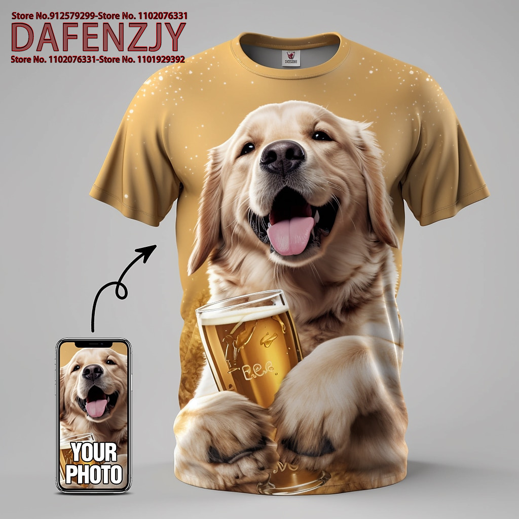 男性と女性のための3DプリントTシャツ,楽しいペット写真,ヒ - 3D Printing Services のレビューと価格