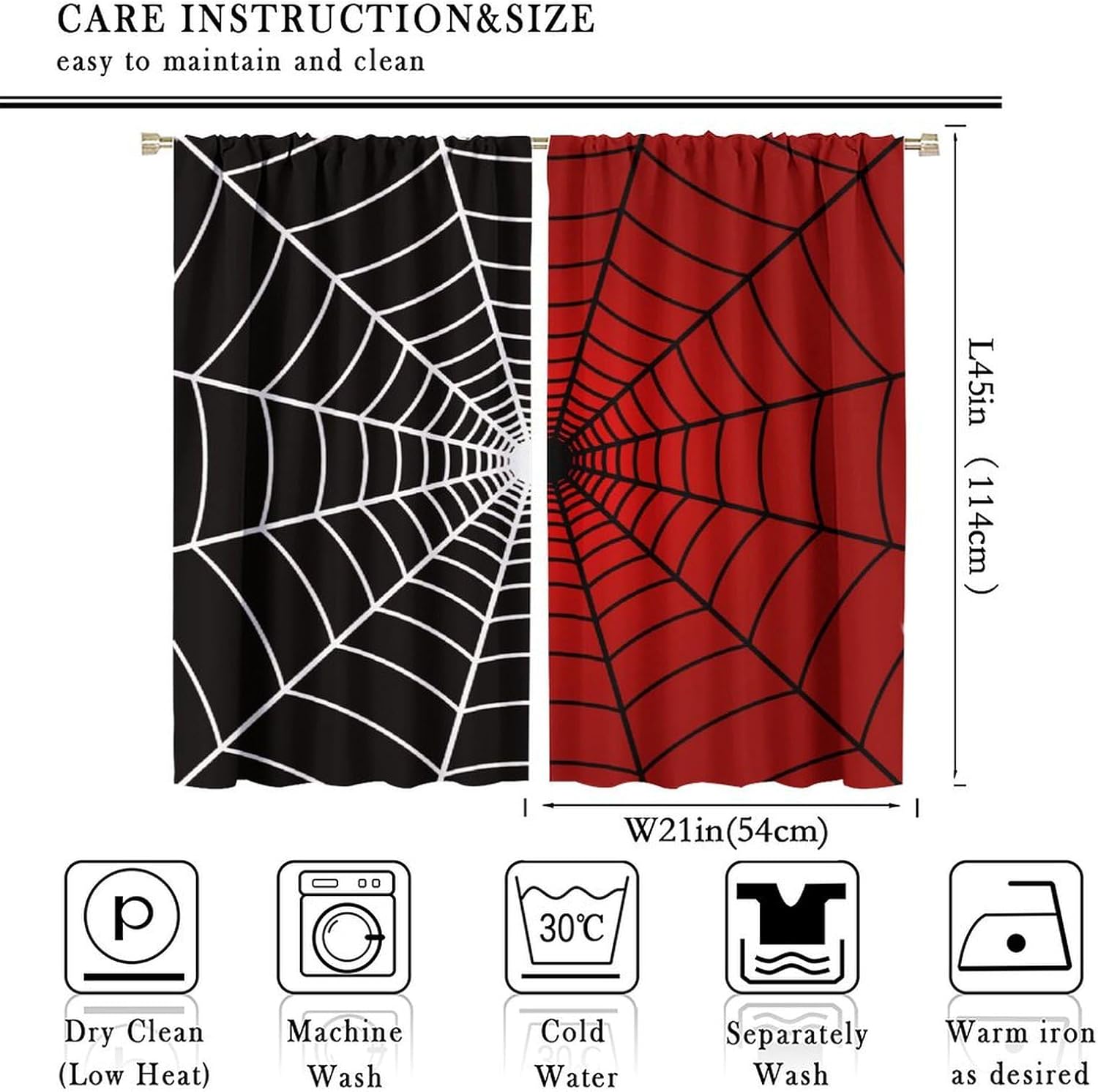 蜘蛛の巣柄ウィンドウカーテン、黒赤3Dトンネル蜘蛛の巣プリン - 3D Printing Web のレビューと価格