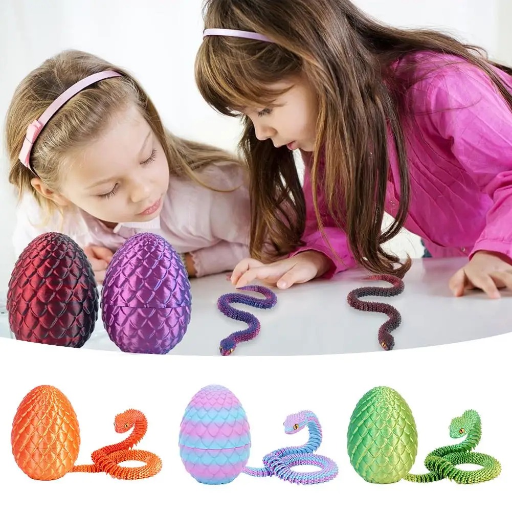 3Dプリント製クールな蛇龍の卵、多関節可動式、斬新なイースタ - 3D Printing Egg のレビューと価格