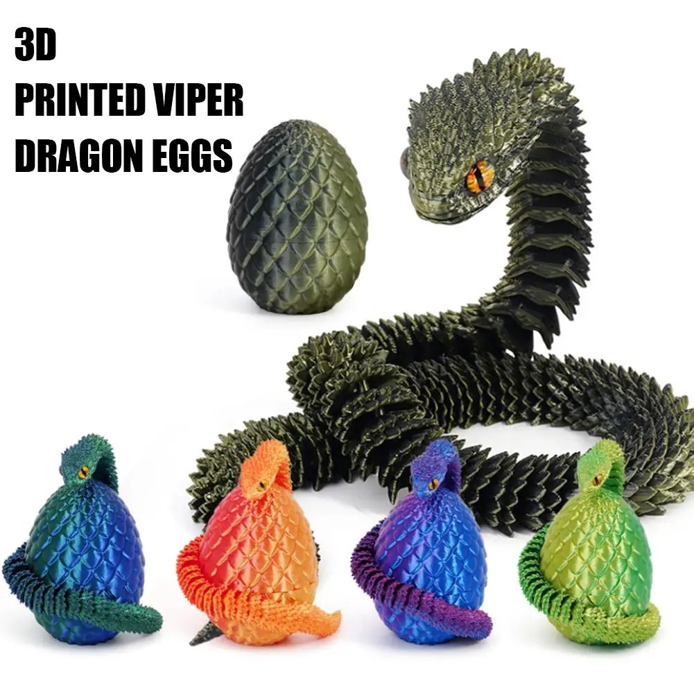 3Dプリント製クールな蛇龍の卵、多関節可動式、斬新なイースタ - 3D Printing Egg のレビューと価格