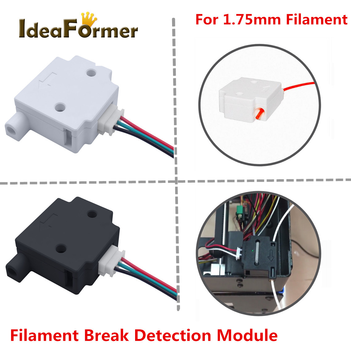 燃料検出モジュール,1mケーブル付き破損検出モジュール,セン - Filament Runout Sensor のレビューと価格