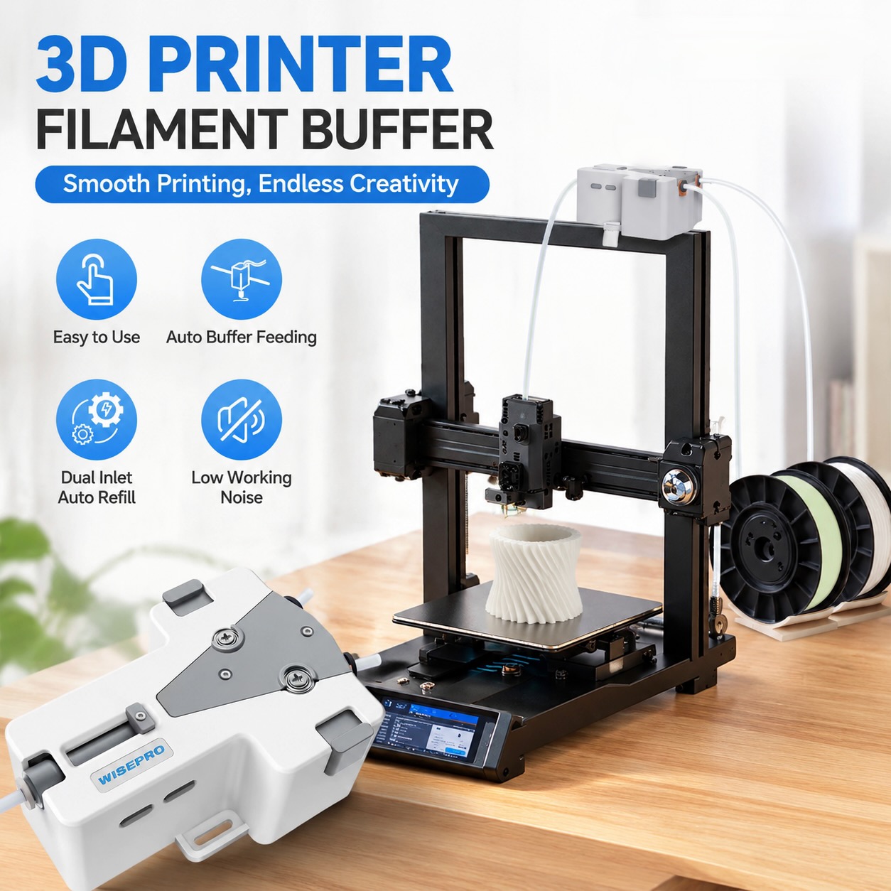 WISEPRO 3Dプリンターフィラメント タンジェントPL - Abs Filament Spool のレビューと価格