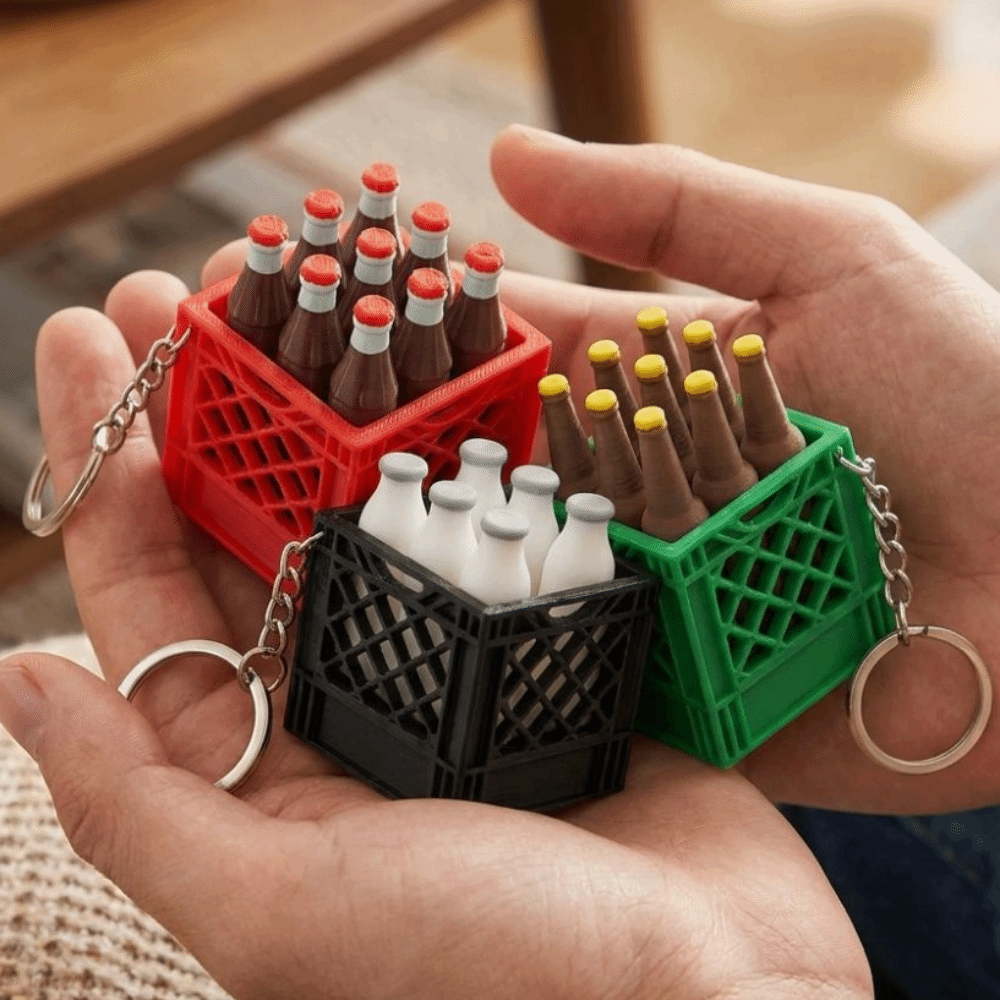 3Dプリントされたソーダ箱型クリックキーホルダー、面白いプラ - 3D Printing Aluminium のレビューと価格